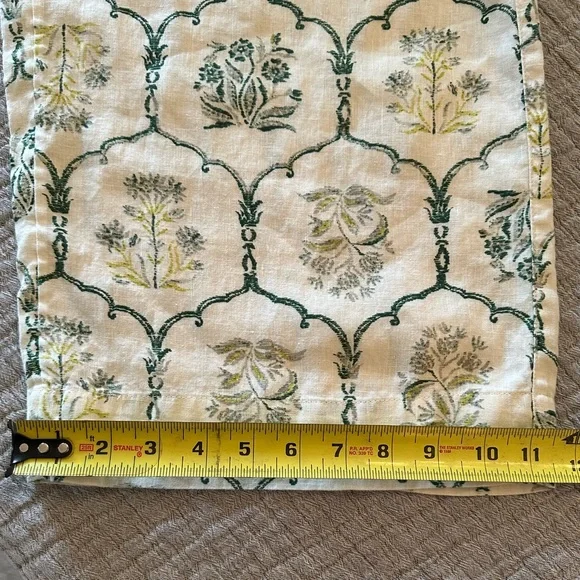 Rachel Zoe Floral Wide-Leg Linen Pants in Cream & Gray Floral Geometric Pattern - Picture 9 of 9